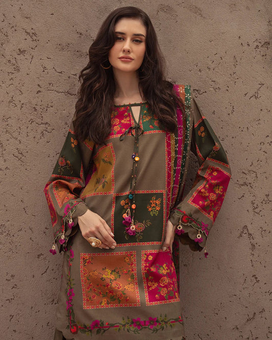 Luxury Embroidered 3-Piece Suit – shamoz silk Collection | Hina Collection