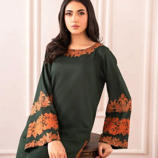 Omal Embroidered Linen Shirt with Trousers