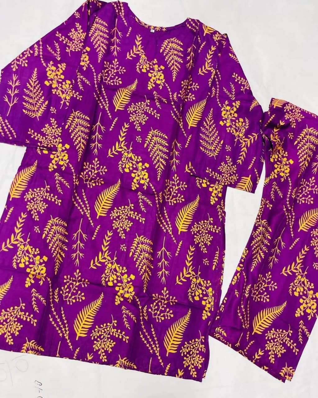 Block Print Linen 2PC Suit for Women | Available in Medium & Large