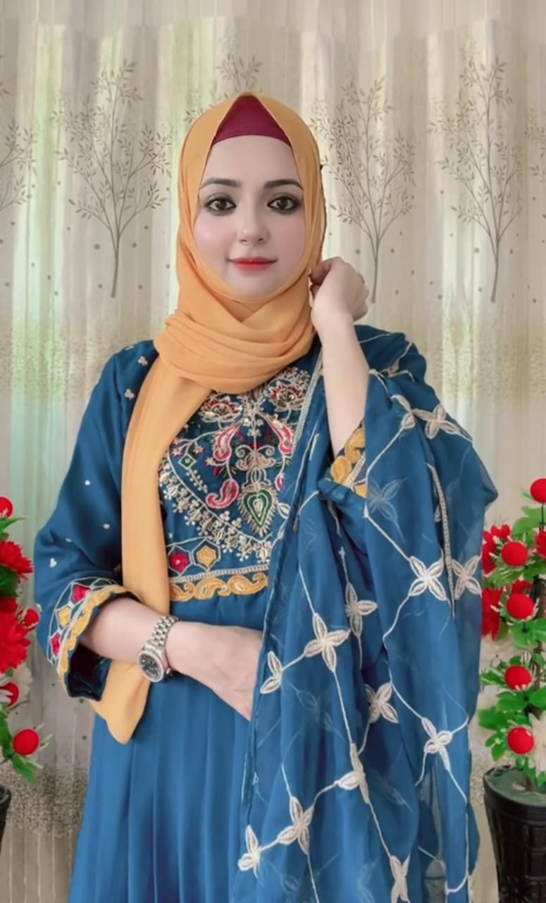 Elegant Zinc Embroidered Anarkali Dress with Dupatta – Festive & Party Wear