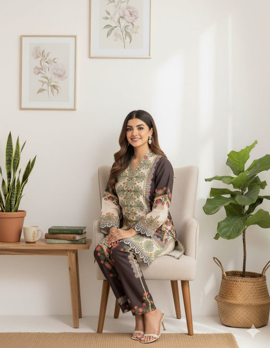 Luxurious Printed 2-Piece Lawn Suit | Ready-to-Wear Ethnic Wear