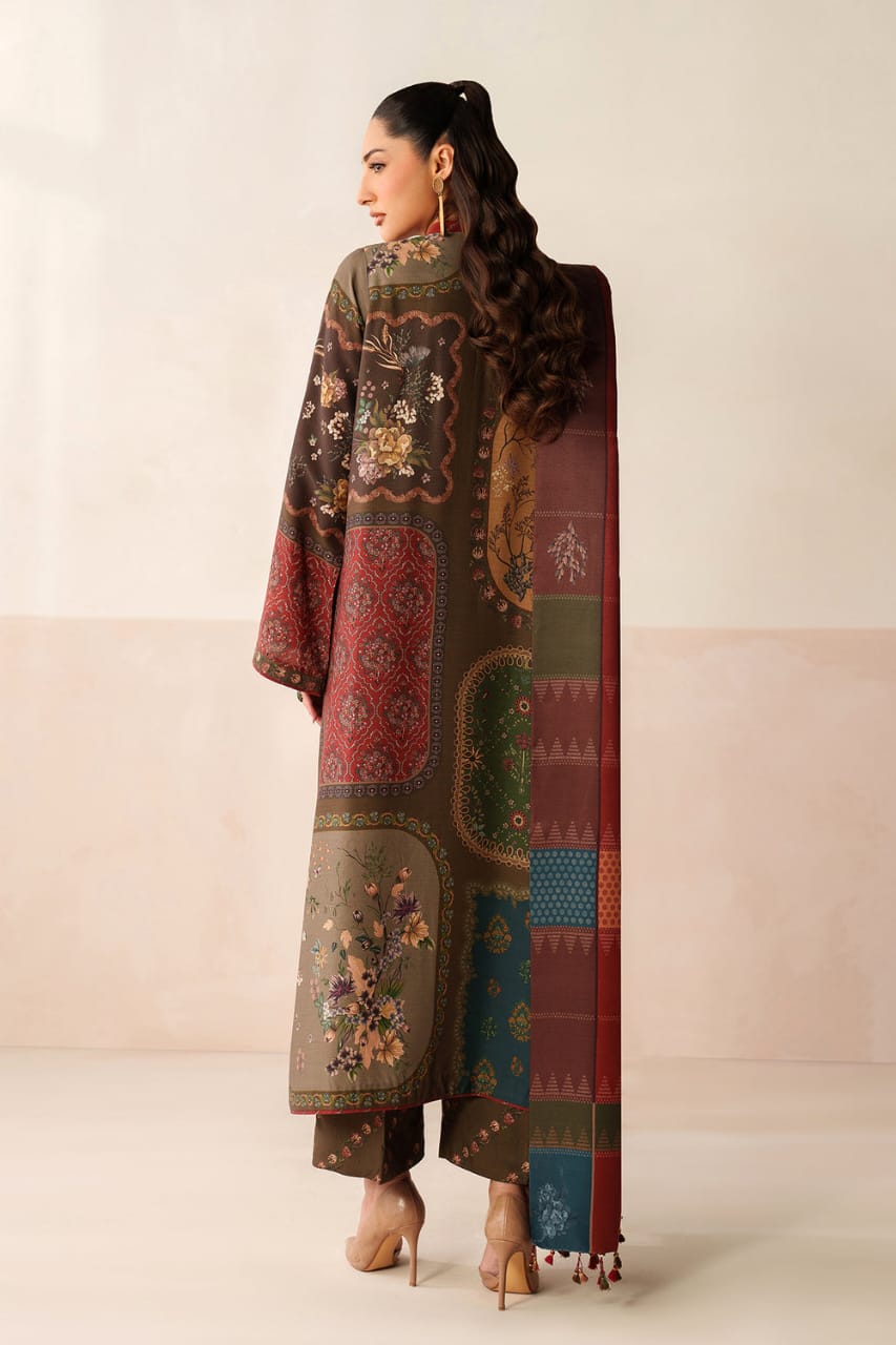 Hina Collection: Winter Shamoz silk Long Suit & Shawl