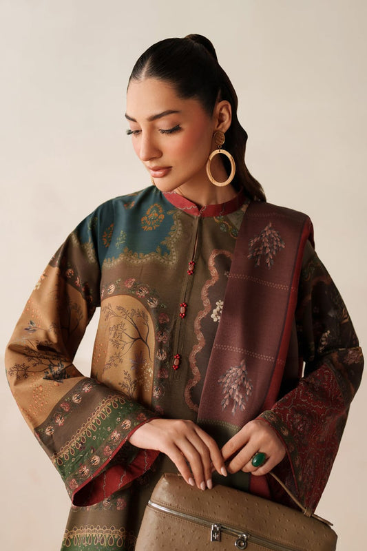 Hina Collection: Winter Shamoz silk Long Suit & Shawl