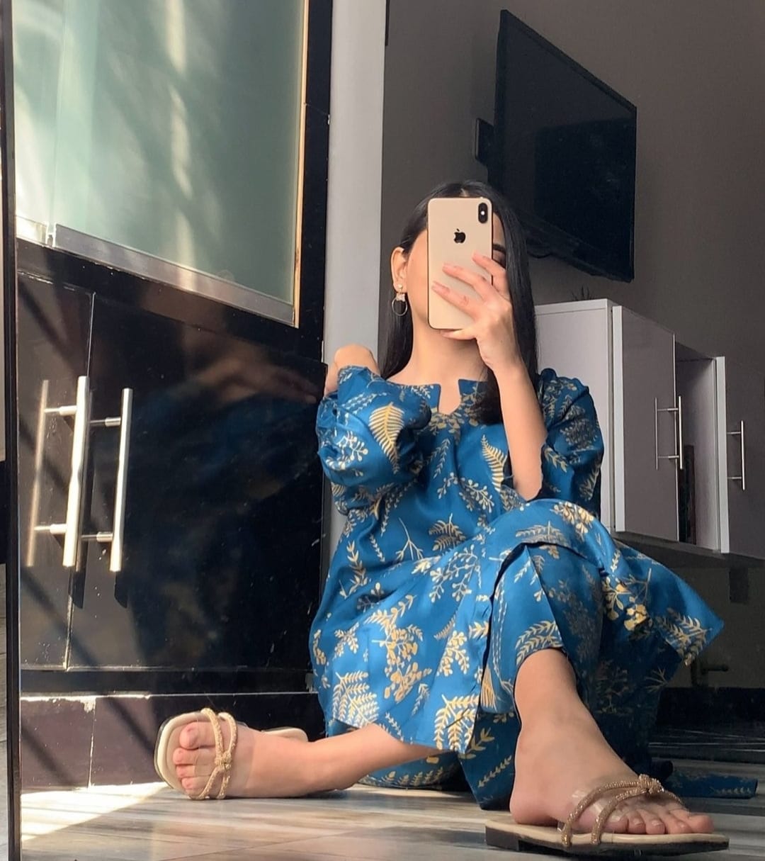 Block Print Linen 2PC Suit for Women | Available in Medium & Large