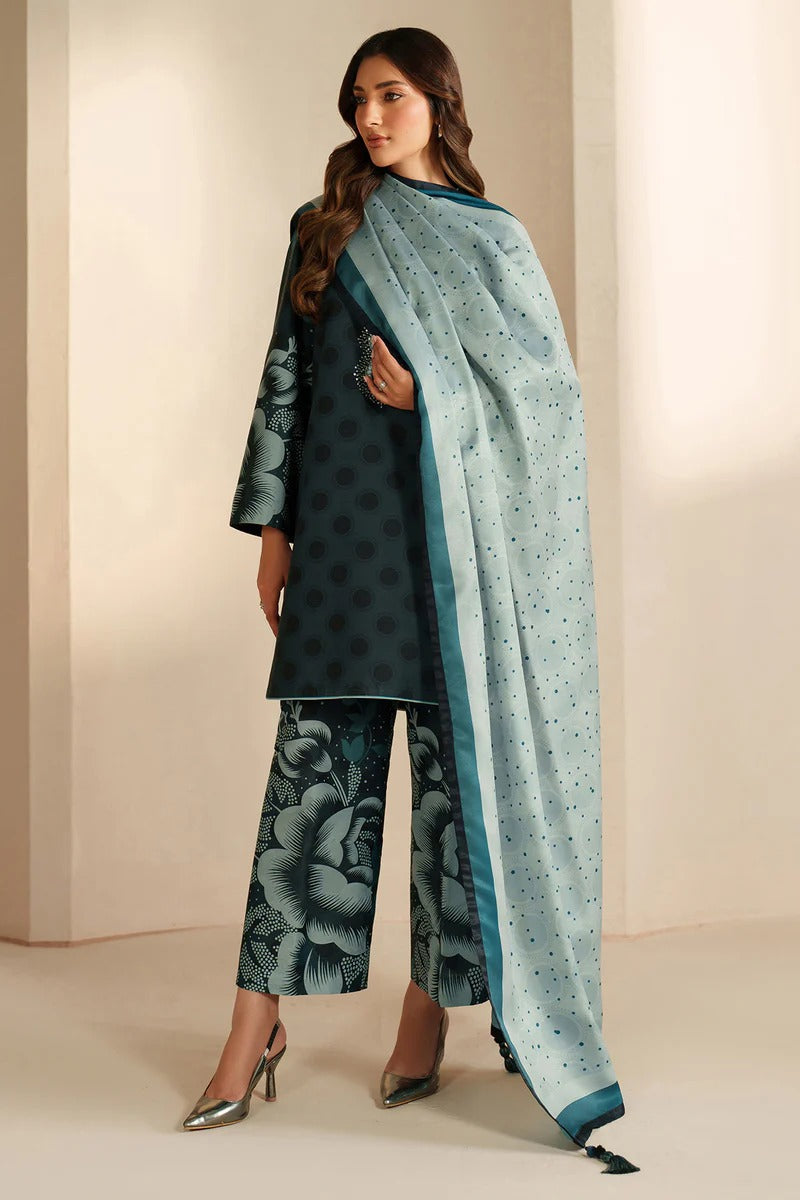 Winter Collection | Emerald Green Digital Print Dress